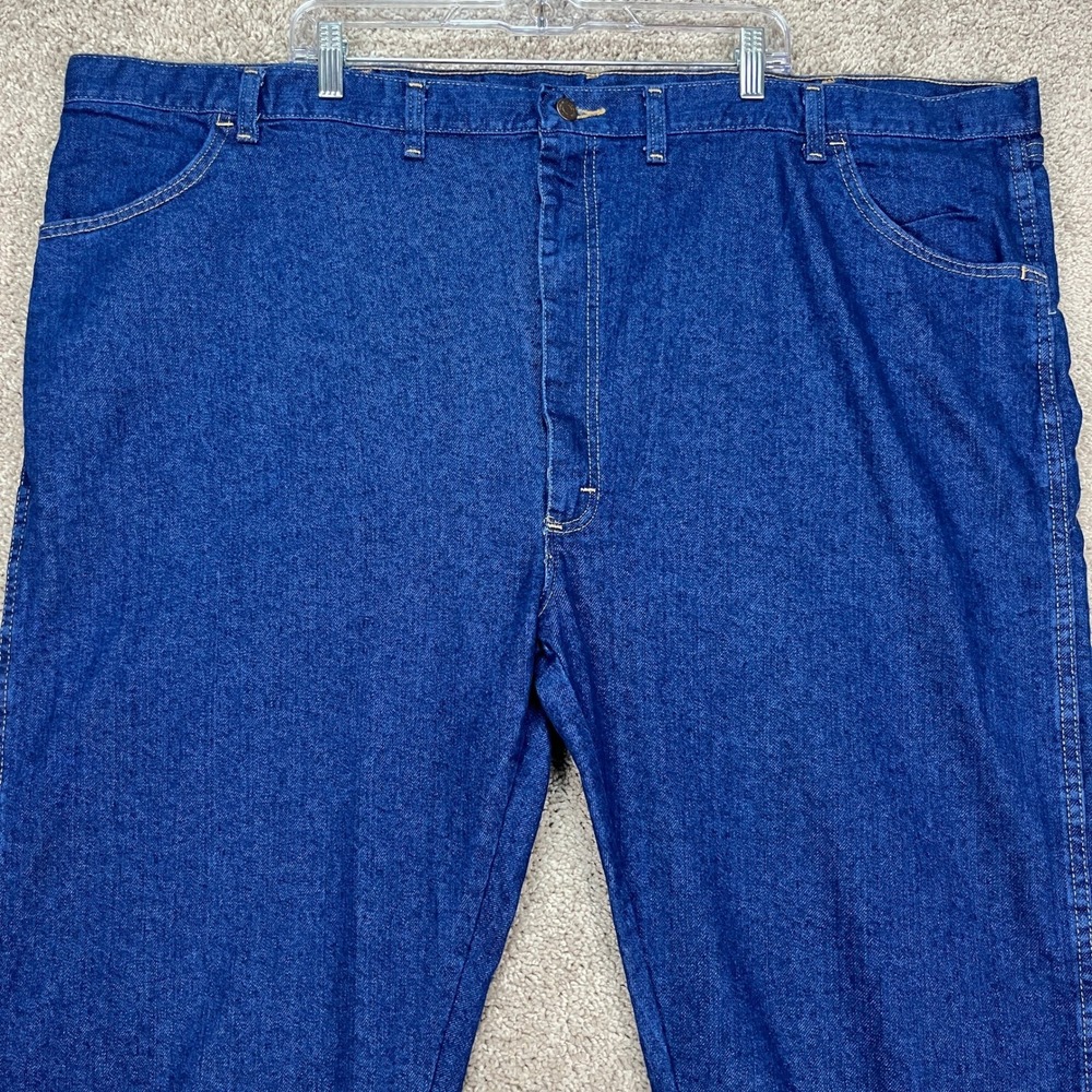 Wrangler Men's Blue Denim Jeans 52x29 Straight Leg Five Star Premium Stretch NEW
